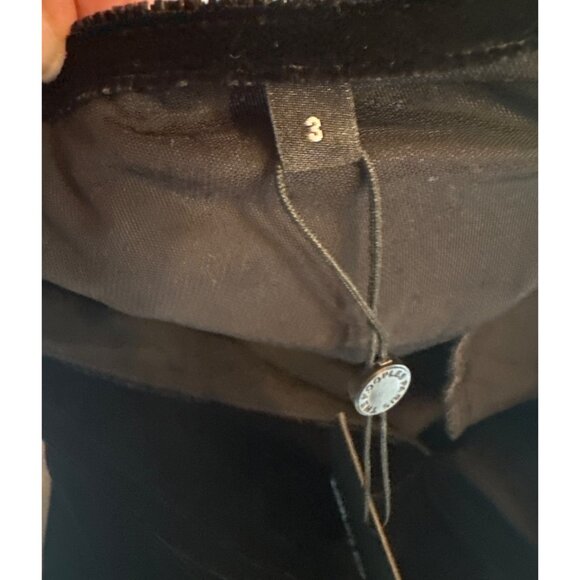 Kooples Short Black Velvet Dress Slim Fit V-Neck Long Sleeves Pleated Waist - Picture 4 of 7